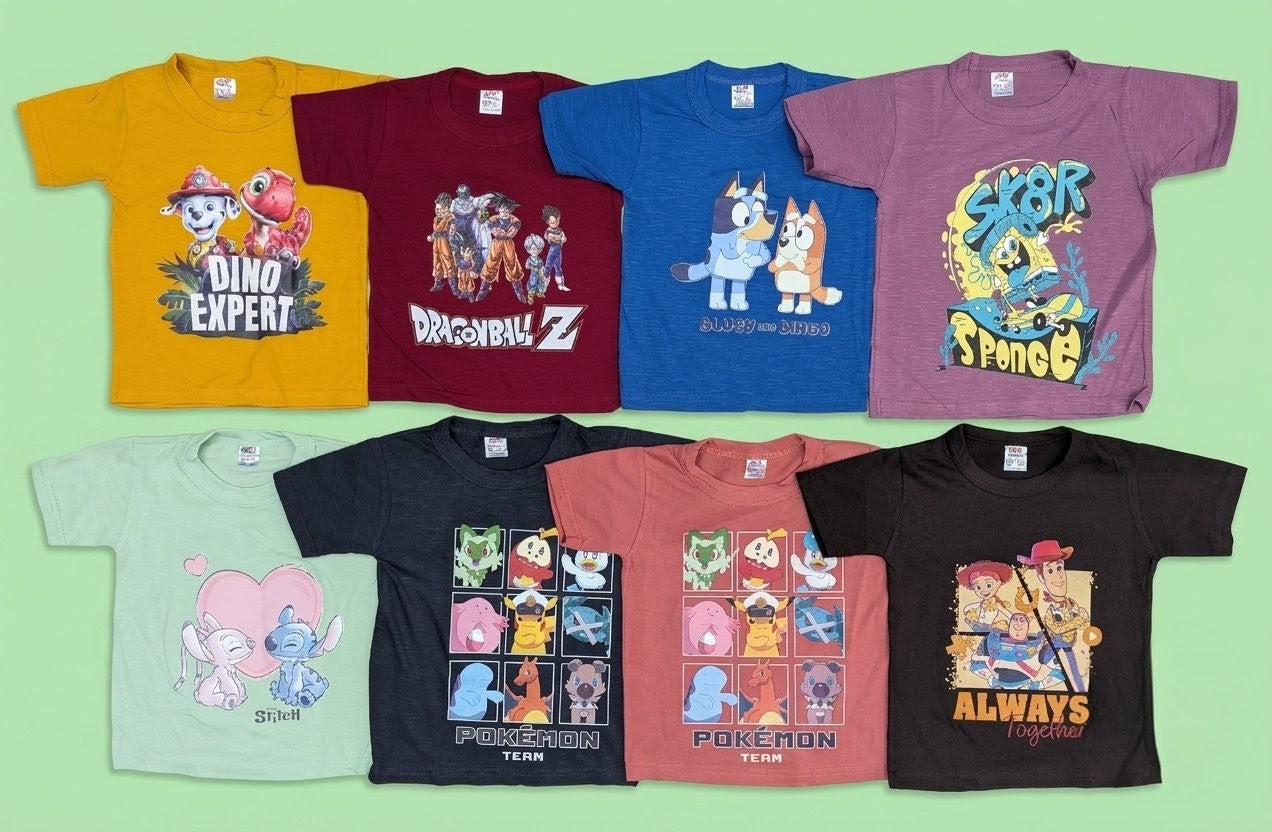 Combo of 8 Cartoon Printed T Shirts Rs. 599 Only